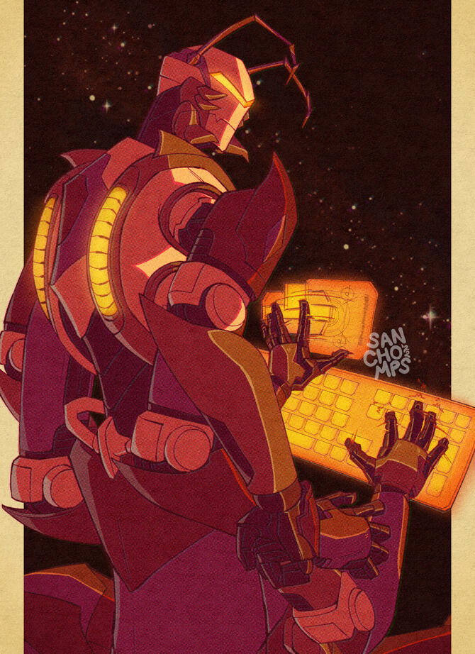 Cell Shaded Waist Up