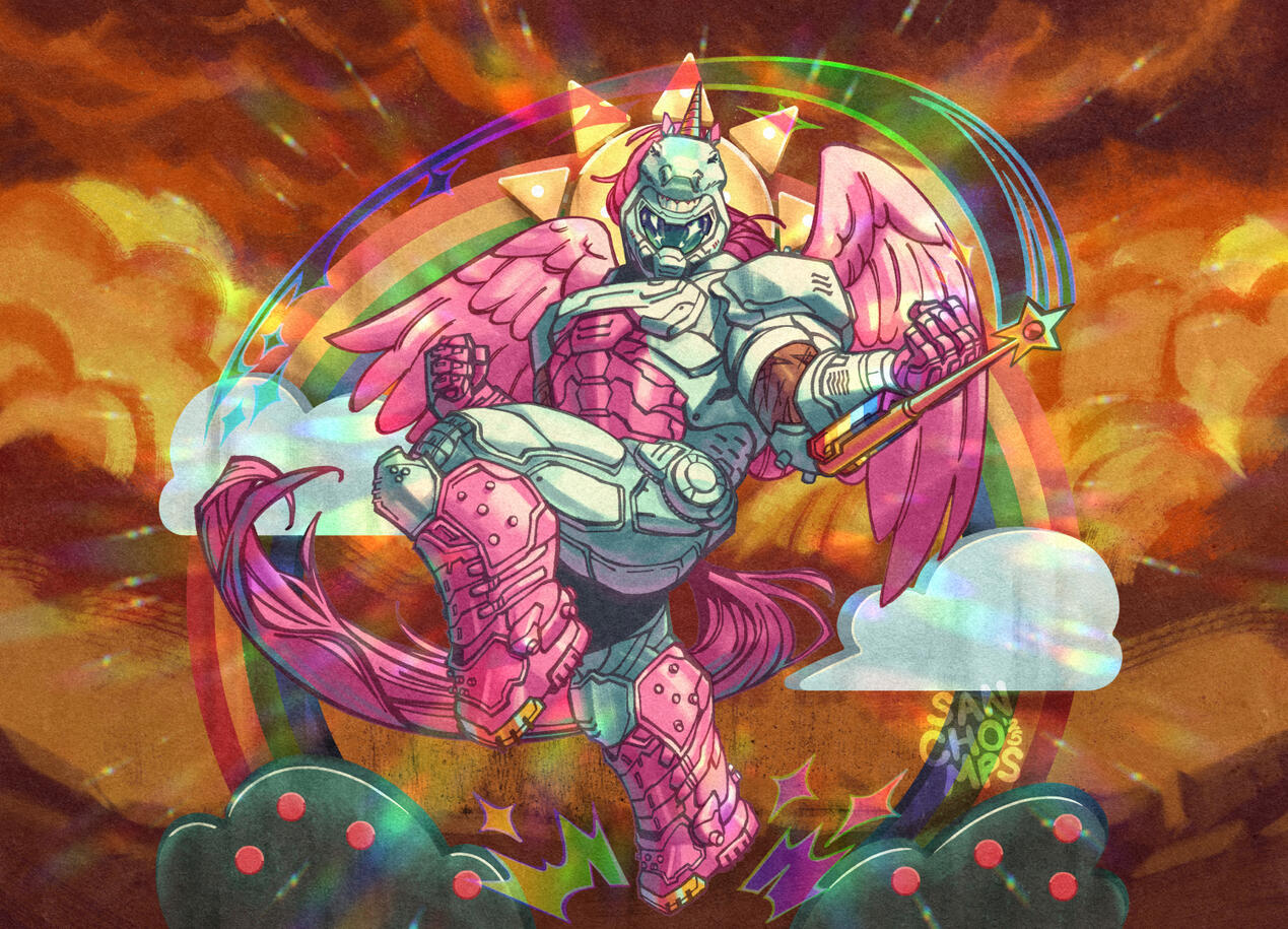 Illustration based on DOOM Eternal, 2025.